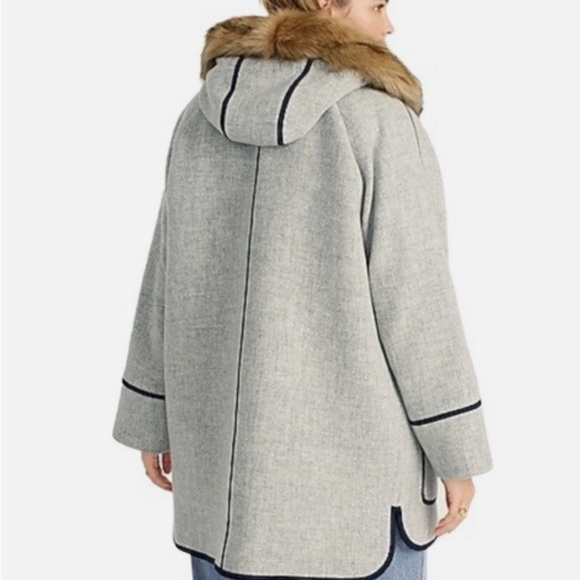 J Crew Summit Parka Italian Stadium Wool faux  Fur Trim - Picture 3 of 8